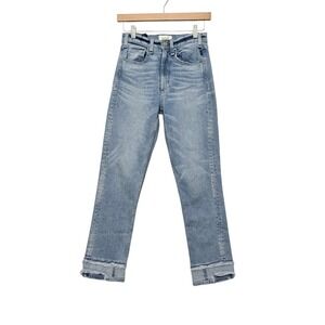 McGuire High Rise Straight Leg Raw Hem Jeans Light Wash 246B Size 25